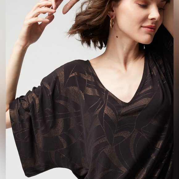 WHBM MATTE DUAL NECKLINE JERSEY KIMONO TOP - Picture 3 of 11